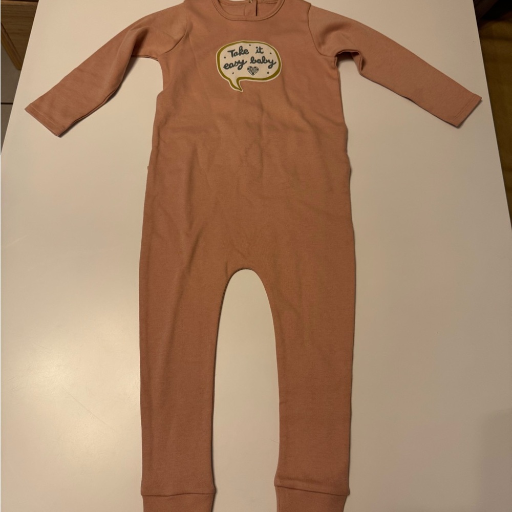 Bonton Chamallow Slogan-print Organic Cotton Romper, Size 2
